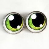 Green anime with shines sew on glass eyes