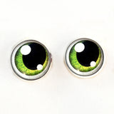Green anime with shines sew on glass eyes