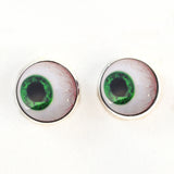 Dark Green Side Glance sew on glass eyes