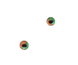 Tiny 4mm Orange and Green Glass Eyes