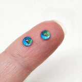 Tiny 4mm Blue Lizard Glass Eyes