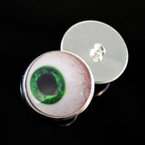 Dark Green Side Glance sew on glass eyes