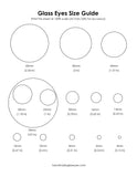 glass eye size guide