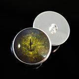 Dark Green Crocodile Gharial Sew-on Glass Eyes