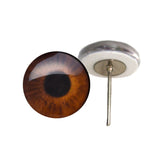 Medium Brown Human Eyes on Wire Pin Posts