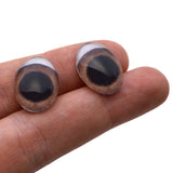 Brown Pig Oval Glass Eyes
