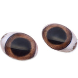 Brown Pig Oval Glass Eyes