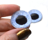 High Domed White Swan Glass Eyes