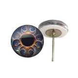Art Nouveau glass eyes on wire pin posts