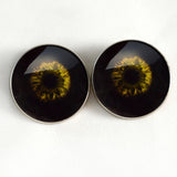 Black and Yellow Zombie Sew on Glass Eyes