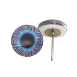 Blue Fuzzy Furry Monster Eyes on wire pin posts