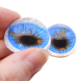 High Domed Blue Human Glass Eyes with Whites