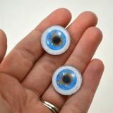 Blue with whites' glass eyes