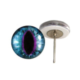 Blue and Purple Cat Dragon Eyes on Wire Pin Posts