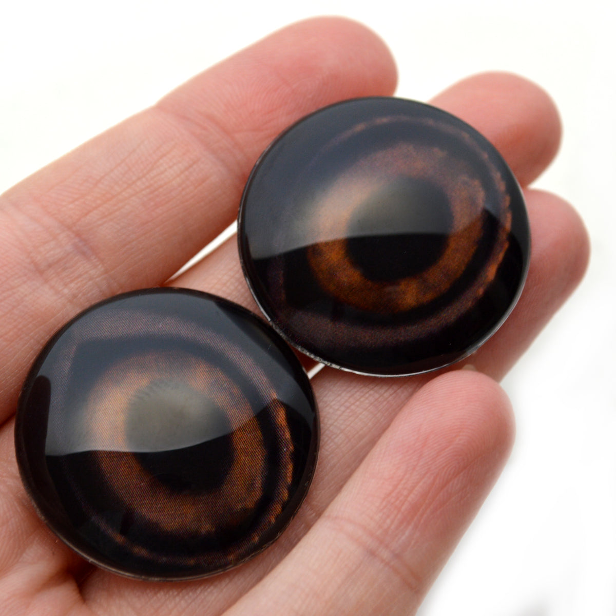 Brown Mallard Duck Decoy Glass Bird Eyes – Handmade Glass Eyes