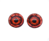 High Domed Dark Red Bloody Glass Eyes