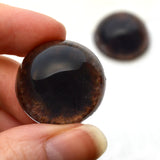 High Domed Dark Brown Fox Glass Eyes
