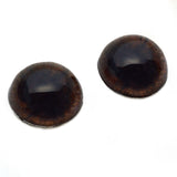 High Domed Dark Brown Fox Glass Eyes