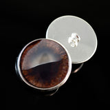 Dark Brown Fox Sew-on Glass Eyes