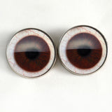Dark Brown Human with Whites sew-on glass eyes