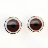 Dark Brown Human with Whites sew-on glass eyes