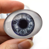 Dark Gray Doll Oval Glass Eyes