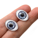 Dark Gray Doll Oval Glass Eyes