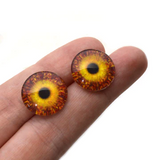fall gold and red branches glass eyes