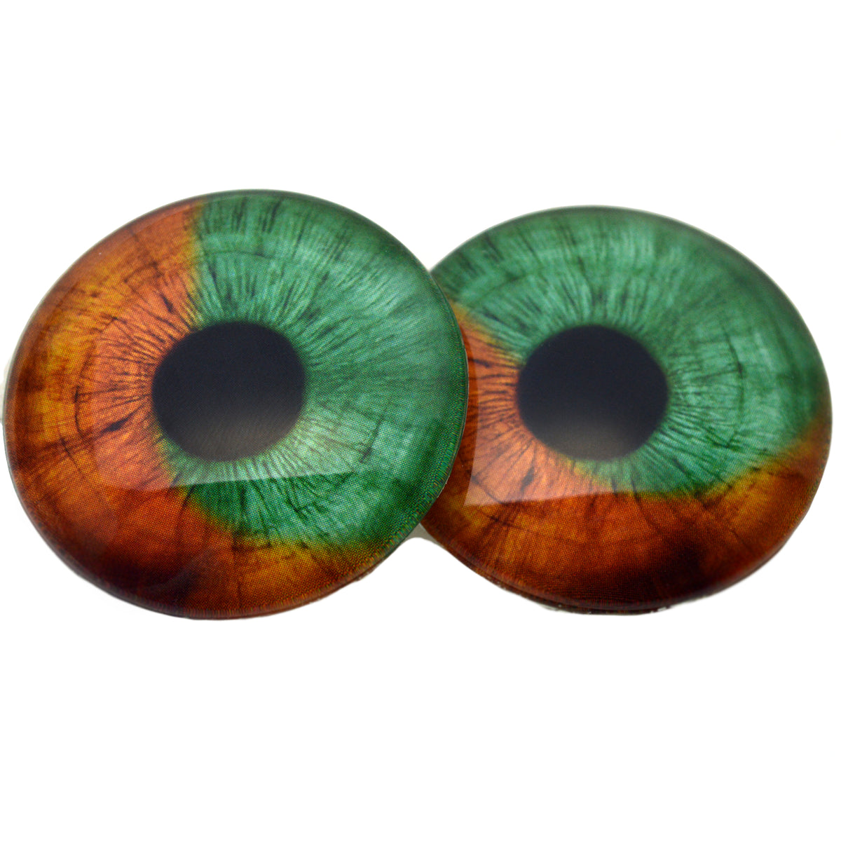 Orange And Green Human Glass Eyes Handmade Glass Eyes 5391