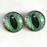 Green and peach dragon sew on glass eyes