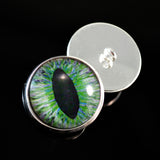 Green and peach dragon sew on glass eyes