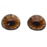 High Domed Hazelnut Brown and Gray Human Glass Eyes