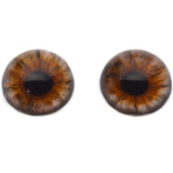 High Domed Hazelnut Brown and Gray Human Glass Eyes