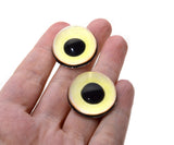 High Domed Pale Yellow Heron Bird Glass Eyes
