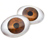 Medium Brown Doll Oval Glass Eyes