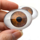 Medium Brown Doll Oval Glass Eyes