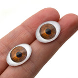 Medium Brown Doll Oval Glass Eyes