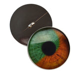 orange and green human sew on eyes