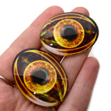 Golden Cyberpunk Oval Glass Eyes