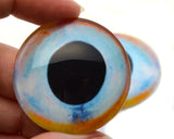 Pale Blue and Orange Glass Fish Eyes
