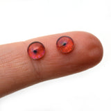 6mm Red Rockhopper Penguin Glass Bird Eyes