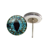 Turquoise Blue Dragon eyes on wire pin posts