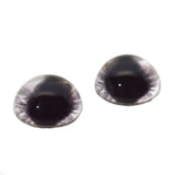 High Domed Wide White Dragon or Cat Glass Eyes