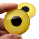 40mm Yellow Snow Owl Glass Bird Eyes