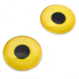 40mm Yellow Snow Owl Glass Bird Eyes