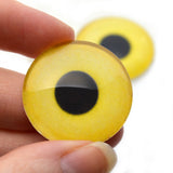 30mm Yellow Snow Owl Glass Bird Eyes