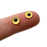 Miniature Yellow Snow Owl Glass Bird Eyes for Needle Felting