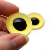 High Domed Yellow Snow Owl Glass Eyes