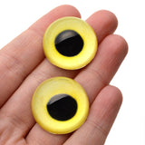 High Domed Yellow Snow Owl Glass Eyes