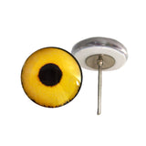 Yellow Sparrow Hawk Glass Eyes on Posts